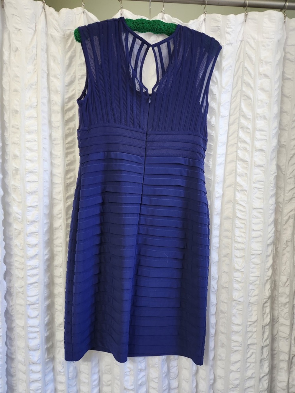 Adrianna Papell Royal Blue Pleated Midi Dress - 12
